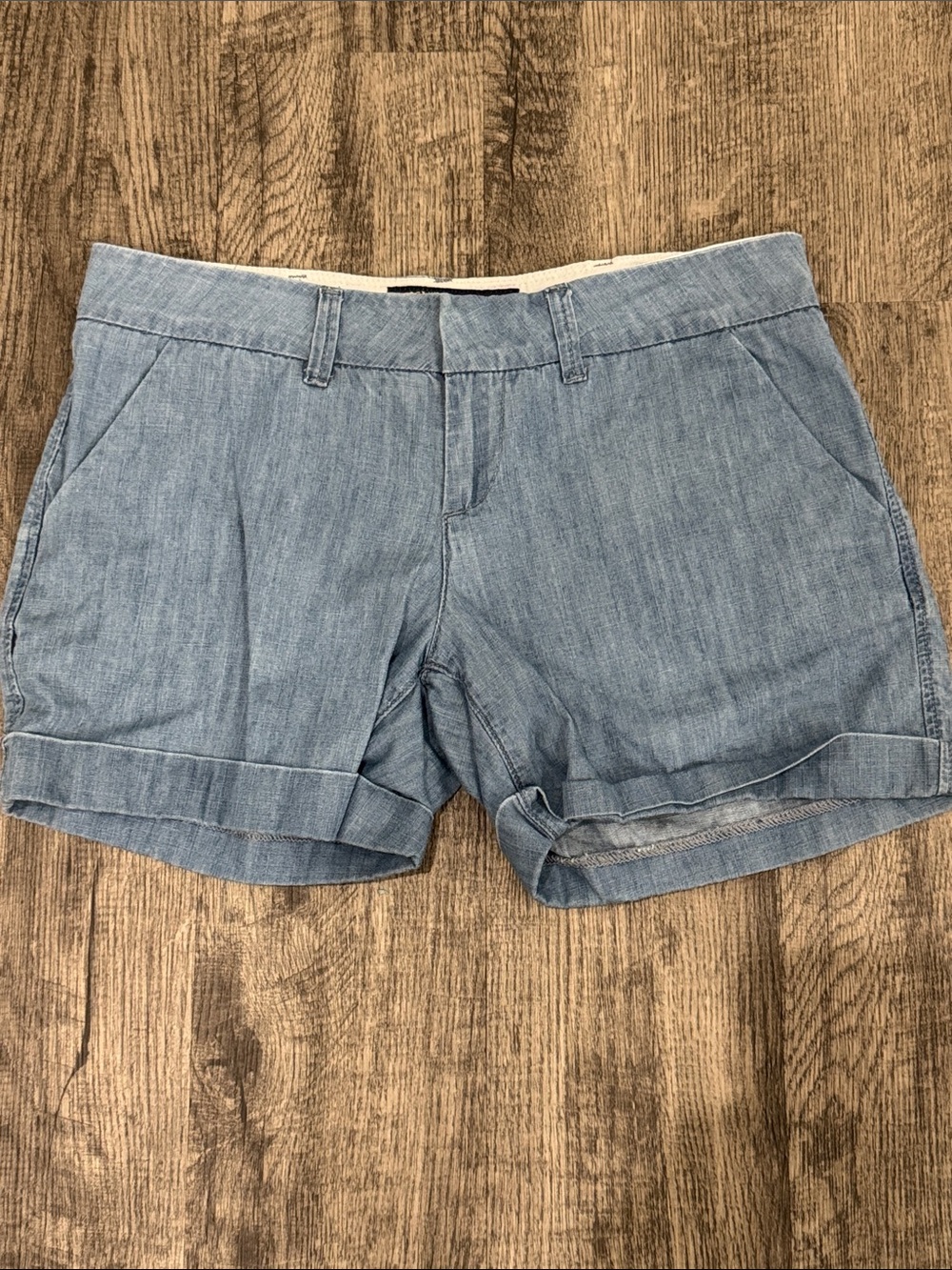 Dear John Light Denim Chambray Cuffed Shorts